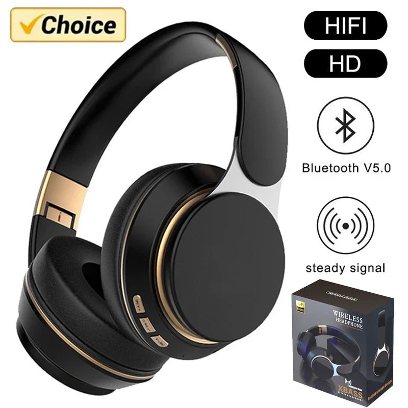 Wireless Headphones, Bluetooth 5.0 Headset, Foldable Earphones ,HiFi 9D Bass Stereo Earphone Sport Headset , Microphone - SkyWaves