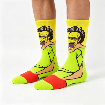SkyWaves Funny Novelty Anime Crew Socks – Hip Hop Street Fashion Cartoon | 5-Pack