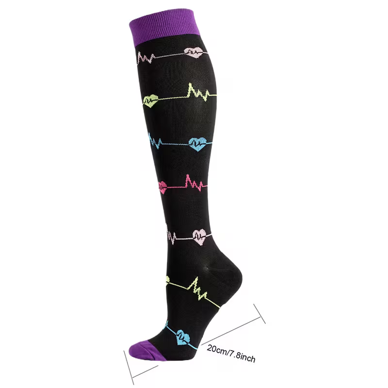 SkyWaves Fun Pattern Knee-High Sports Socks – Unisex, 3-Pack