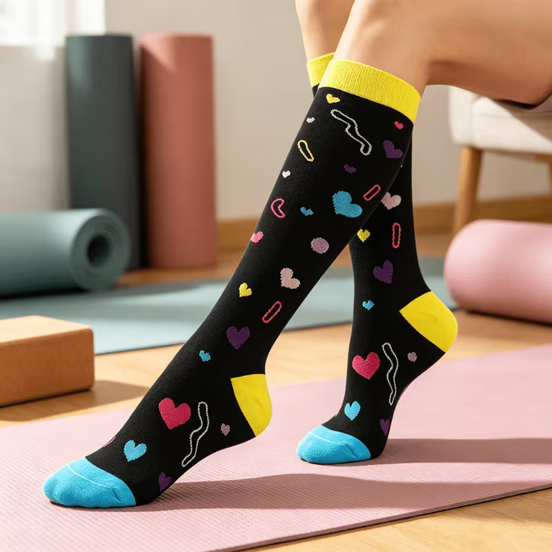 SkyWaves Fun Pattern Knee-High Sports Socks – Unisex, 3-Pack