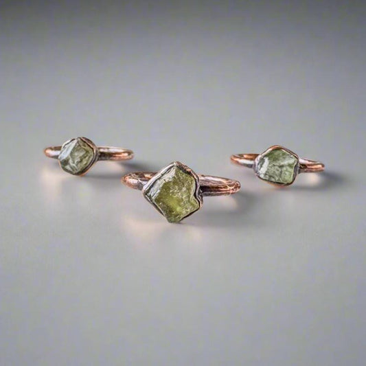 Raw Chrome Diopside Ring - Electroformed | Handmade by Blackbird & Sage - SkyWaves