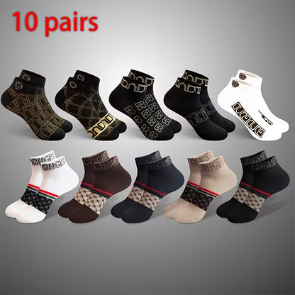SkyWaves Spring/Summer Fashion Boat Socks – Breathable Low-Cut Retro Campus Style | 5-Pack