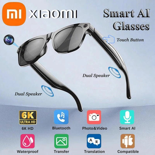 Xiaomi 6K HD AI Smart Glasses- Camera, Chat, Bluetooth, Music Player, Translation & Voice Assistant - SkyWaves